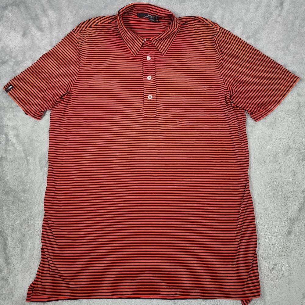 RLX Ralph Lauren Polo Shirt Mens Large Performance Stretch‎ Golf Striped